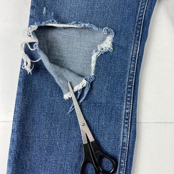 Abercrombie Fitch Jean Women 28x25* High Rise Ankle Straight Blue Denim Tag 29 S - Picture 2 of 16